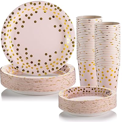 Gold Dot Disposable Party Set 150 Plates Cups, Uganda Ubuy