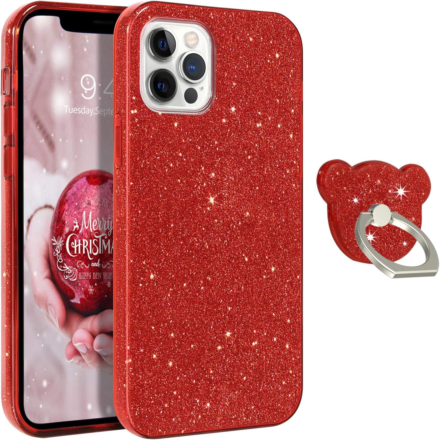 Iphone 12 Pro Max Case Cute GUAGUA Compatible for iPhone 12 Pro Max Case 6.7-inch 5G Glitter