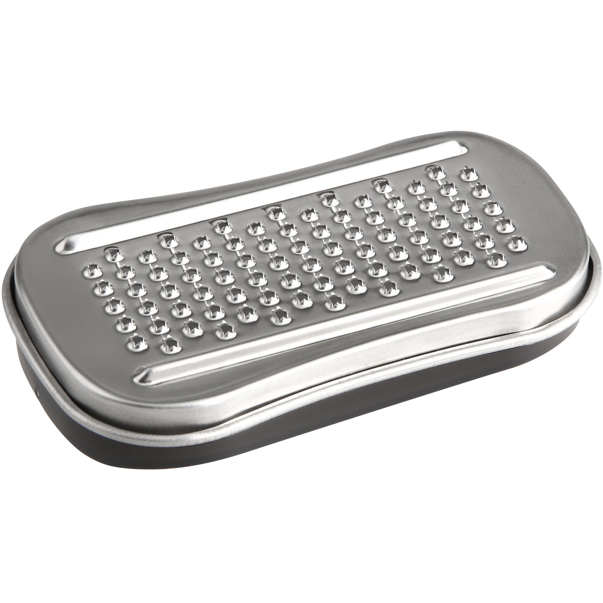 Fackelmann Nutmeg Grater with Lid, Stainless Steel, Grey/Silver, 17 x 7.9 x 2 cm
