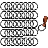40 PCS Spring O Ring 28mm Round Spring Snap Hooks Clip Gun Black Round Carabiner Snap Clip Spring Keyring Buckle for Bags, Purses