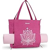 Gonex Yoga Mat Bag, Large Tote Bag with Multi Pockets for Women Men, Canvas Mat Carrier, Full Zipper Easy Access for Pilates Gym Travel