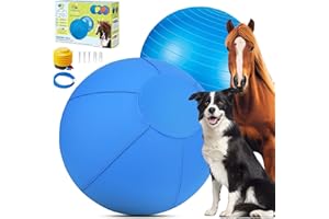 BUGARORE Herding Ball for Dogs and Horses - 18" Jolly Ball for Dogs, Agility Training Equipment, Herding for Australian/German Shepherd, Improved Bite-Resistant, Reinforced Sewing Dog Toys - Blue Medium