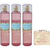 Bath & Body Works Sweetest Song 3 Pack Fragrance Mist Bundle with a Himalayan Salts Springs Bar Soap - Full Size