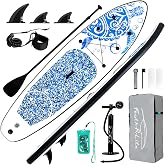 FEATH-R-LITE Inflatable Stand Up Paddle Board with Beginner SUP Accessories | 10&rsquo;6&rsquo;&rsquo;/11' Ultra-Light SUP,Anti-Slip EVA Deck,Versatile Yoga Inflatable Paddle Boards for Adults &amp; Youth of All Skill Levels
