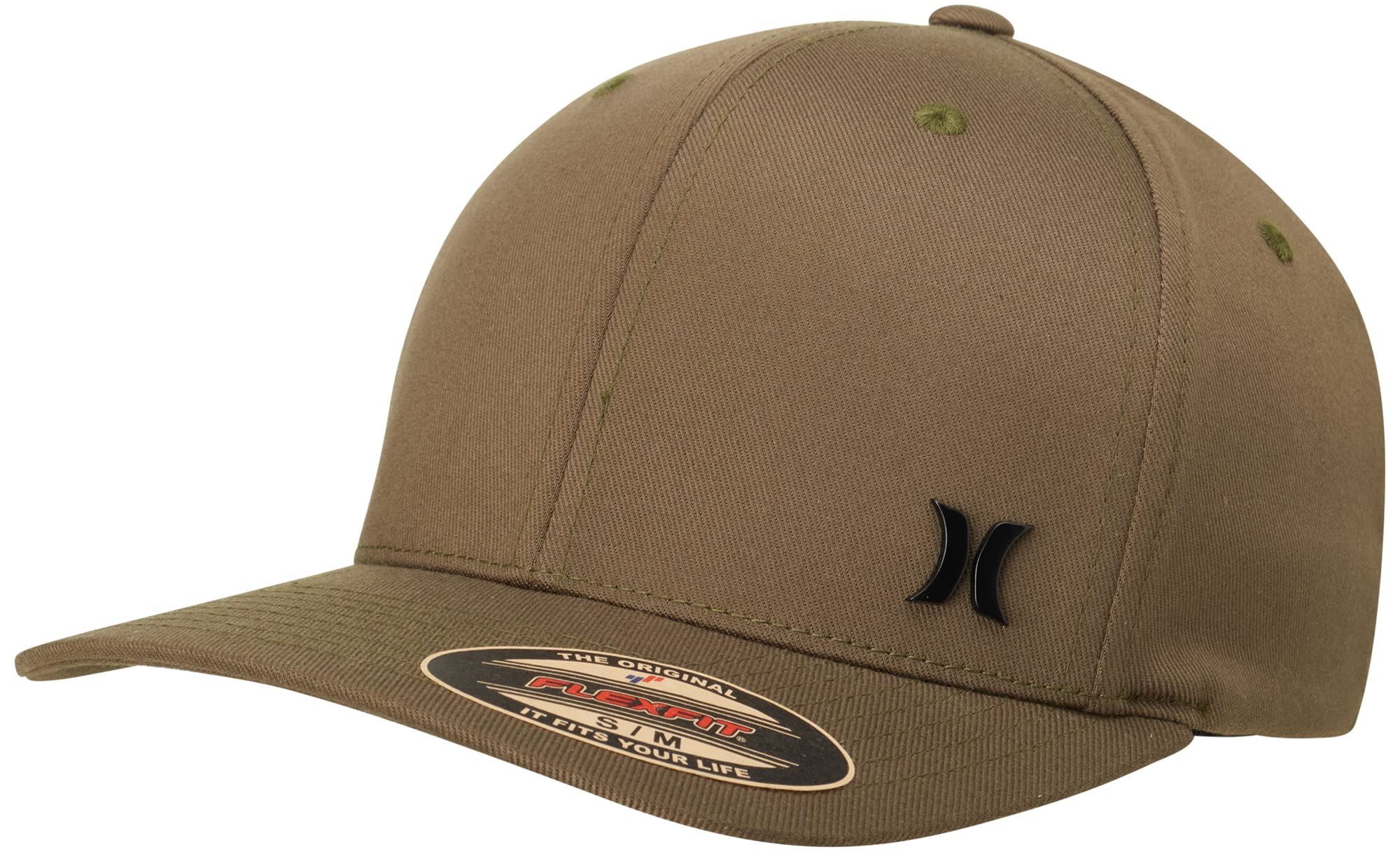 Hurley Gorra de béisbol Flexfit con visera curvada para hombre