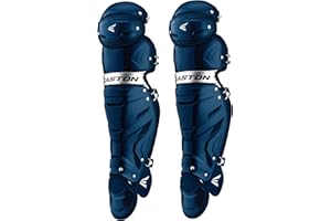 Easton Gametime Baseball Catchers Leg Guards | Adult | Navy | 2020 | Vented Shell for Ultimate Protection & Breathability | T