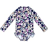 Coast & Crest Baby and Toddler Girl Long Sleeve Rash Guard One Piece Swimsuit