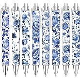 Blue and White Porcelain Pens Set &ndash; Elegant Ceramic-Inspired Writing Pens with Smooth Black Ink &ndash; Classic Gift for Students, Teachers, Office Use, Party Favors, Holidays, and Everyday Writing, 8 Pack