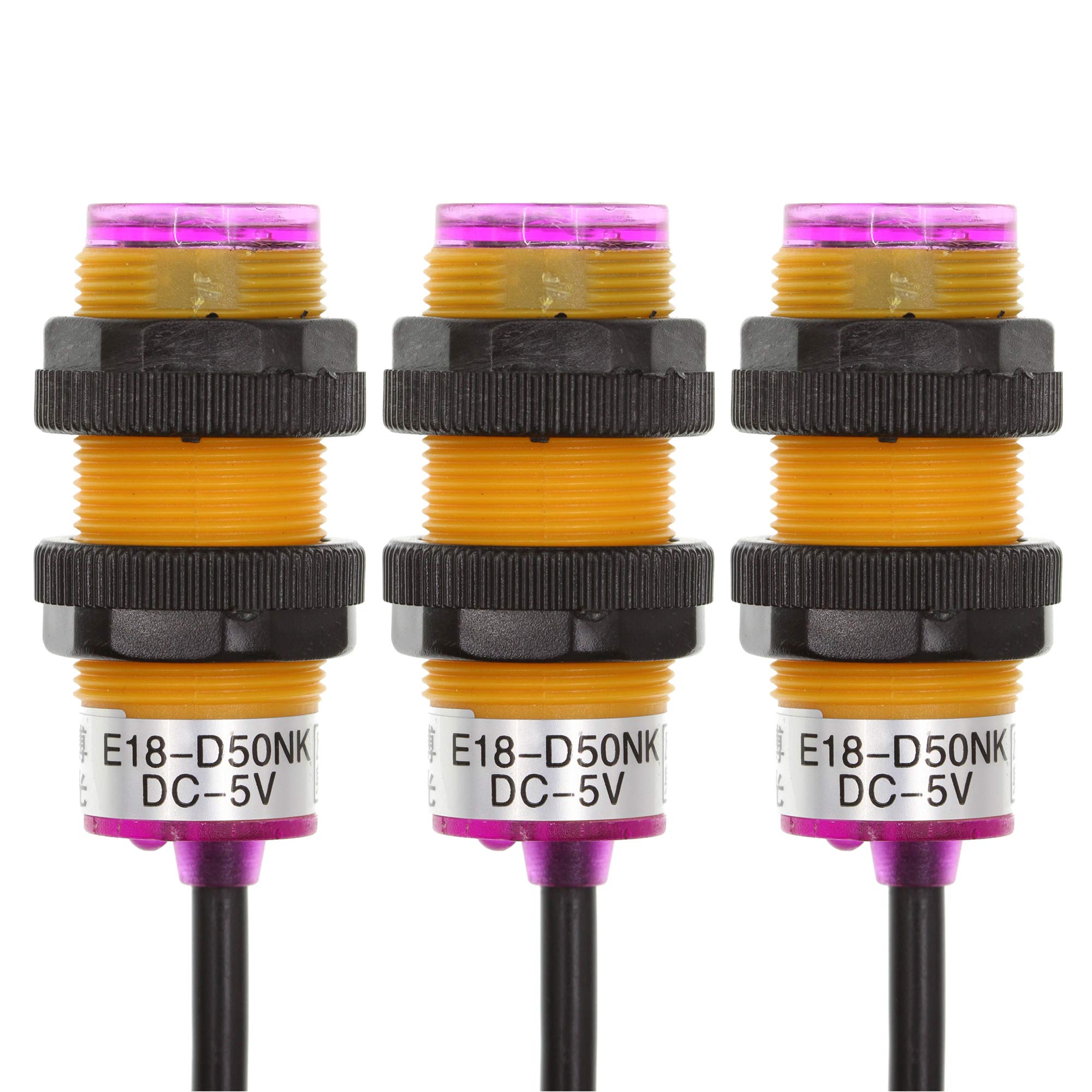 HUABAN 3PCS E18-D50NK DC 5V Diffuse Reflection Type Infrared Obstacle Avoidance Sensor Photoelectric Switch DC NPN Normally Open