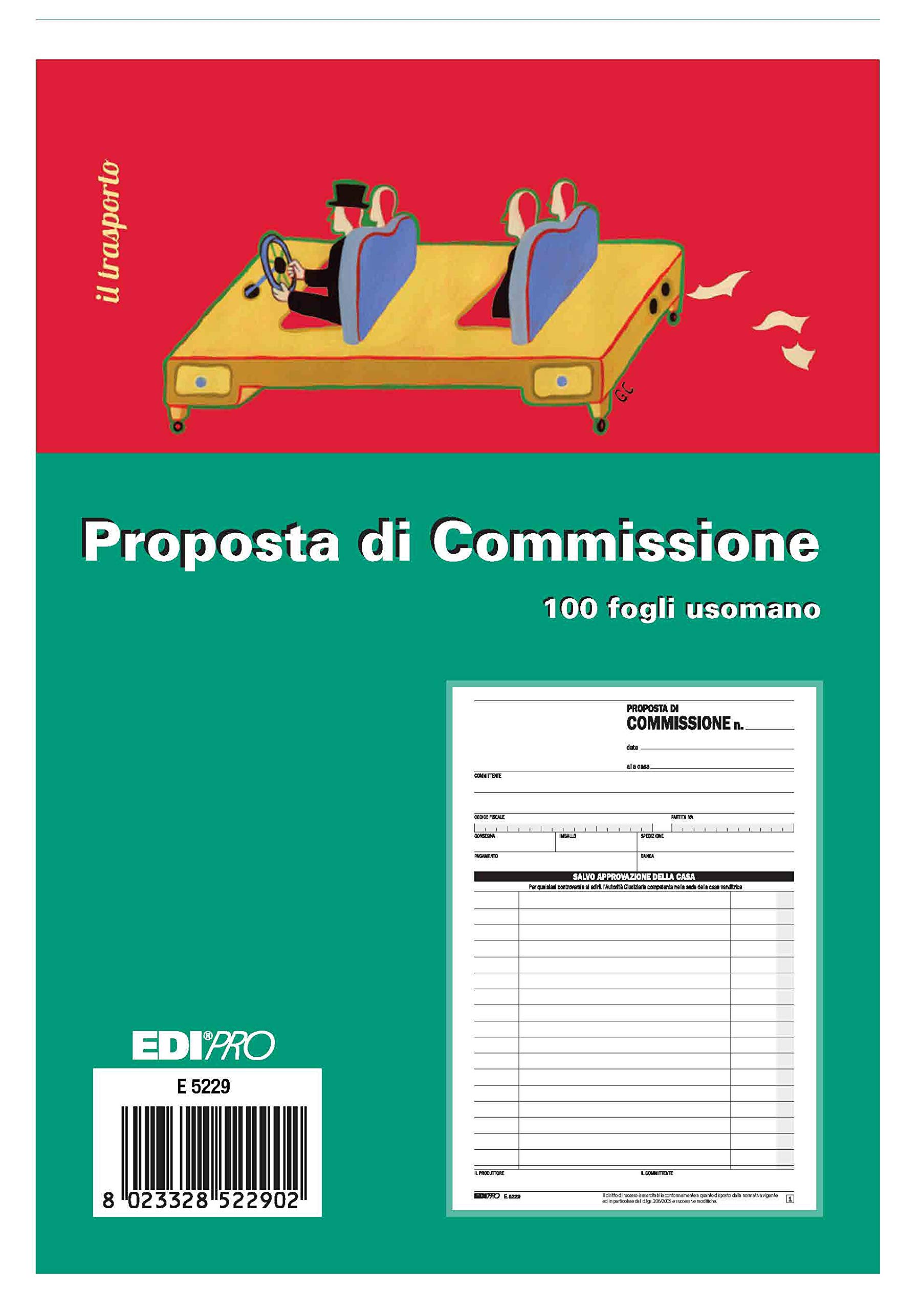 EDIPRO - E5229 - Copy Block Commission 100 Sheets Hand use f.to 14,8 x 22