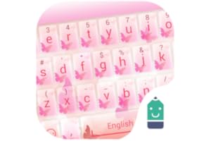 Pink Butterfly Theme&Emoji Keyboard