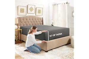 EMPYREAN BEDDING Empyrean Twin Fitted Sheet, Ultra Soft Microfiber 110 GSM Deep Pocket Fitted Sheets Only, Moisture Wicking Fitted Sheet Fits 14 to 16 Inches, Shrinkage & Fade Resistant, Charcoal Gray