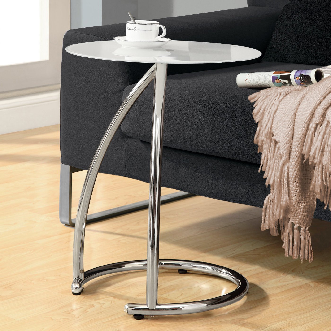 Best monarch specialties white glass top end table