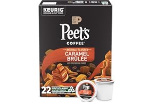 Peet's Coffee, Flavored Light Roast Keurig K-Cup Pods - Caramel Brulee 22 Count (1 Box of 22 Pods)