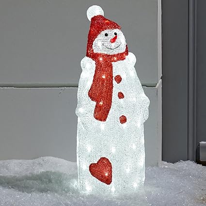 Pupazzo Di Neve Illuminato A Led Decorazione Natalizia Di Lights4fun Amazon It Casa E Cucina