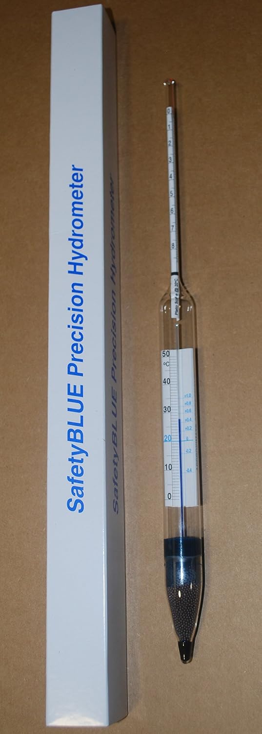 SafetyBlue ThermoHydrometer 7.5/16.5 Plato & 0/50Â°C Thermometer With