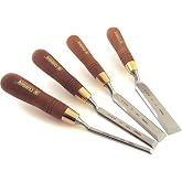 Narex Premium 4 pc Cranked Neck Chisel Set 1/4, 1/2, 3/4, and 1 Inch w/Hornbeam Handles 813307-813325