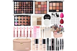 PEENICE All in One Makeup Kit for Women Full Kit, Makeup Gift Sets for Women Teens Girls, Makeup Essential Bundle Includes Eyeshadow Palette Foundation Eyeliner Contour Stick Lip Gloss Cosmetic Brush Set