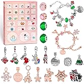Advent Calendar 2025, 24 Days of Christmas Countdown Calendar with 2 DIY Bracelets and 22 Charms, Christmas Gift Ideas for Kids