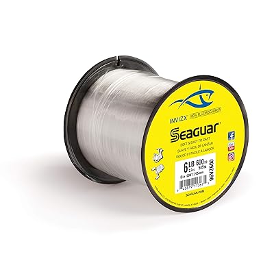 Seaguar, InvizX Freshwater Fluorocarbon Line, 600 Yards, 6 lbs Tested.008" Diameter, Virtually Invisible (06VZ600)