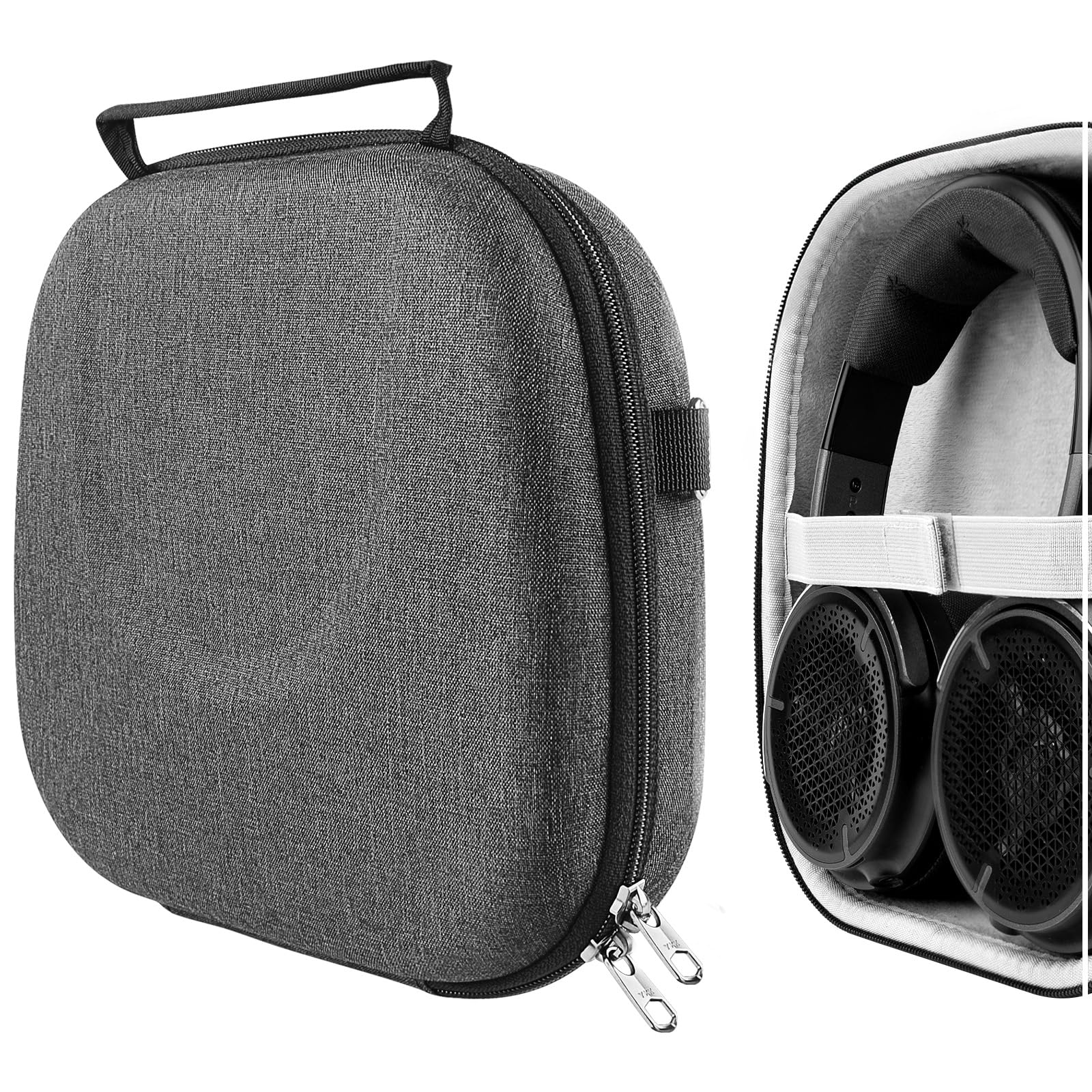 Geekria Shield Headphones Case Compatible with Corsair HS55, HS65, HS80, Virtuoso PRO Headsets, Replacement Hard Shell Travel Carrying Bag with Cable Storage (Dark Grey)