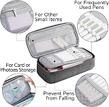 WEMATE Large Pencil Case Canvas 9x4.3x2.4in 5 Compartments Grey view 4