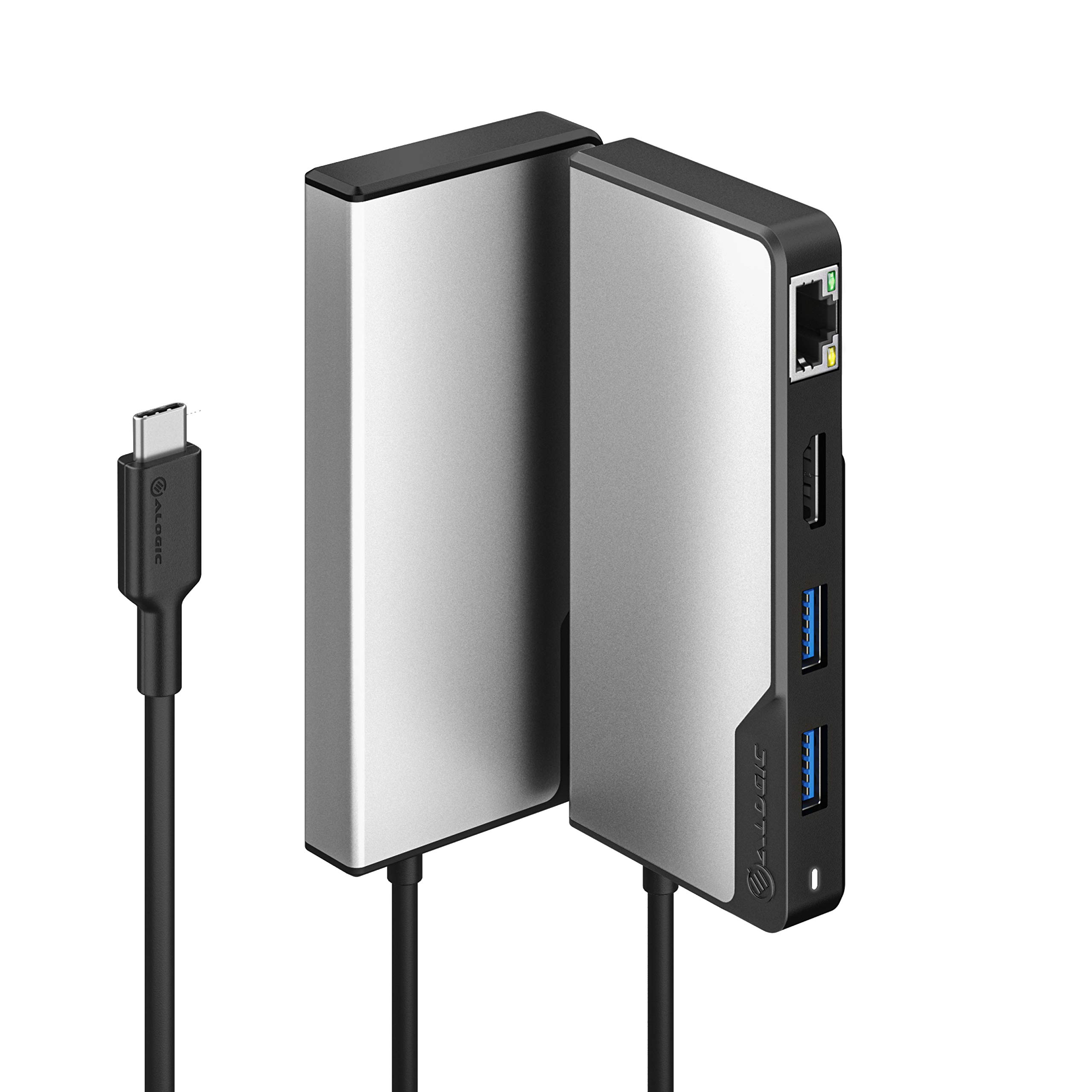 ALOGIC USB-C Fusion Alpha Hub, 5-in-1 Type C Adapter, 4K HDMI, USB C 3.1 with 100W Power Delivery, USB A 3.1, Compatible with MacBook Pro/Air, iPad Pro/Air & USB-C enabled devices
