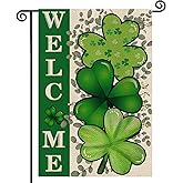 St Patricks Day Shamrocks Garden Flag12x18 Inch Double Sided Small Welcome Green Clovers Holiday Yard Outdoor Decorative Flag for Outesid