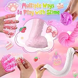 6 Pack Slimes, Pink Slime Kids, Cloud Slime kit for