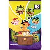 SOUR PATCH KIDS, SWEDISH FISH Soft &amp; Chewy Gummy Candy Variety Pack, 160 ct | Bulk Halloween Candy, Trick or Treat Bags