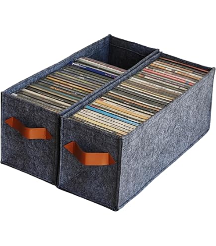 4 Pack CD Storage Boxes with PVC Clear Lid, Portable Cardbord DVD