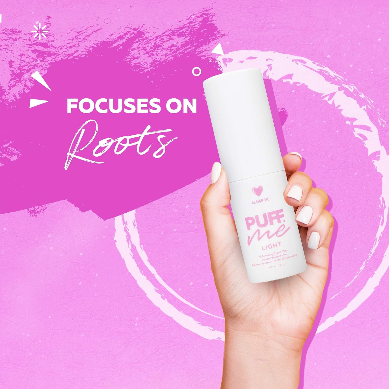 Design.ME Puff.ME Light Hair Volumising Powder Mist 9.1g, White, 9.1 g (Pack of 1) - Image 3