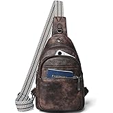 LATMAP Sling Bag For Women Faux Leather Small Casual Daypack Backpack Fanny Pack Crossbody Chest Bags Purse