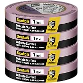 3M ScotchBlue 2080 Delicate Surface Painter&rsquo;s Tape, 1" x 60 Yds (Pack of 4) - Edge-Lock Technology for Sharp Lines, 60-Day Clean Removal, Gentle Blue Masking Tape for Walls &amp; Trim, No Residue