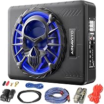 2025 Upgraded Slim 10" 1200W Under-Seat Car Subwoofer With Built-in Amp | Powerful Bass, Blue LED, Remote Control, Universal Fit - View #8