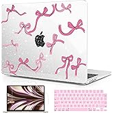 ICEKEE Compatible with M4 MacBook Air 15 inch A3241 Case 2025 Fits 2024 2023 Release A3114 M3 A2941 M2 with Retina Display Touch ID,Printed Plastic Hard Case for MacBook Air 15.3", Bows