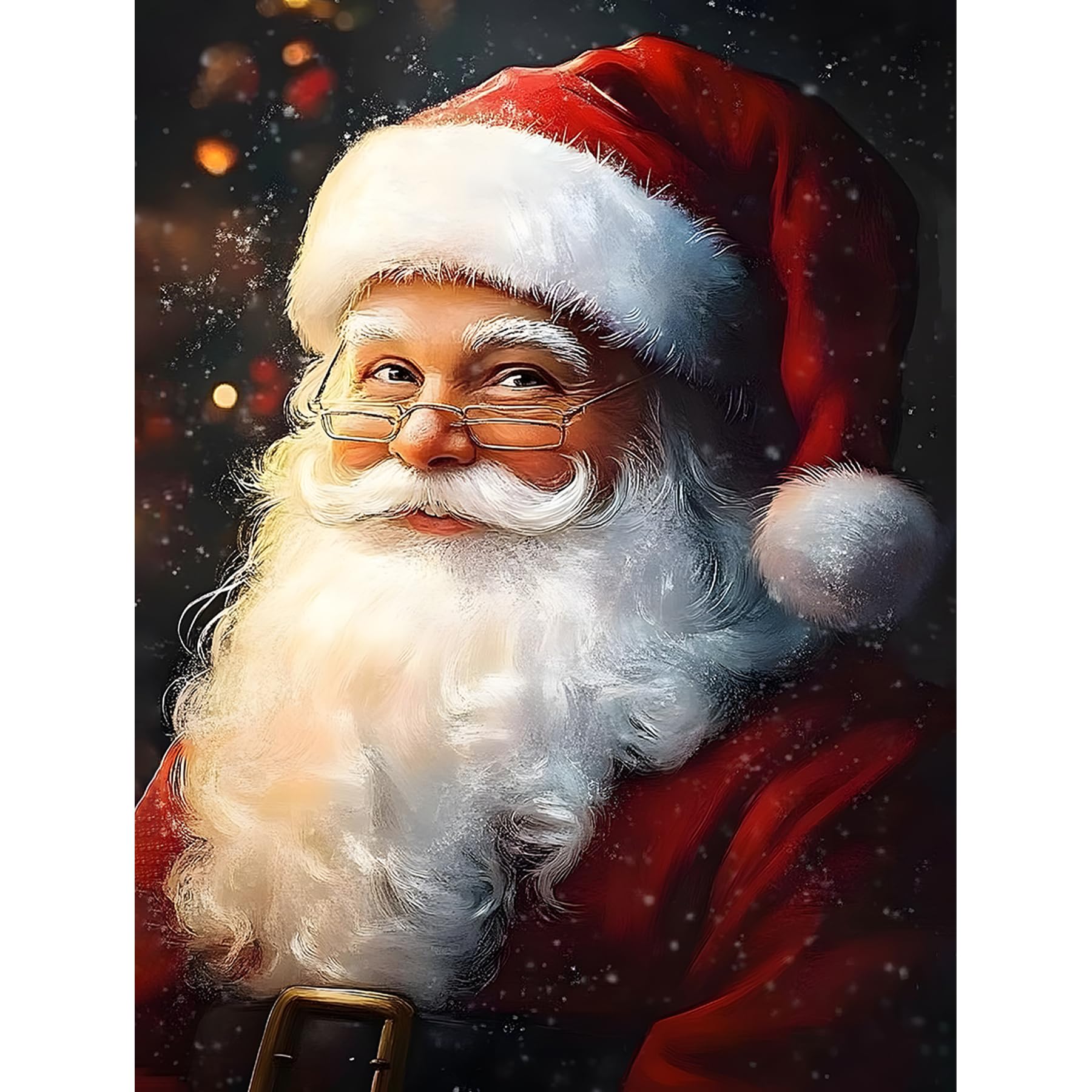 Bowetile DIY Diamond Painting Santa Claus, Christmas Diamond Art Painting Kits for Adults, Santa Claus Full Drill Painting Rhinestone Embroidery Pictures for Beginner Home Wall Decor 30x40 cm