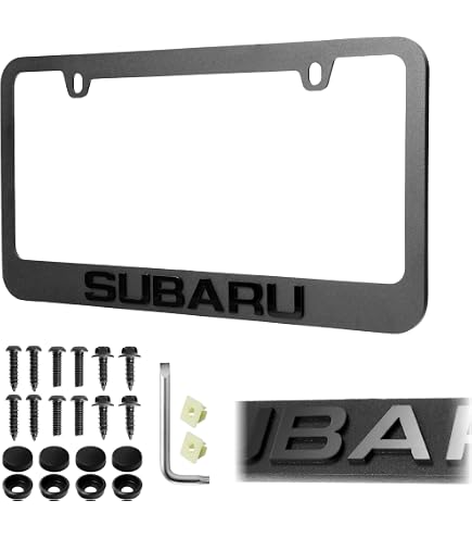 Amazon.com: Subaru Logo License Plate Frame SOA342L167 Matte Black