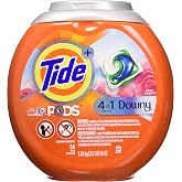 Tide Pods Plus Downy He Turbo Laundry Detergent Pacs, April Fresh, 54 Count