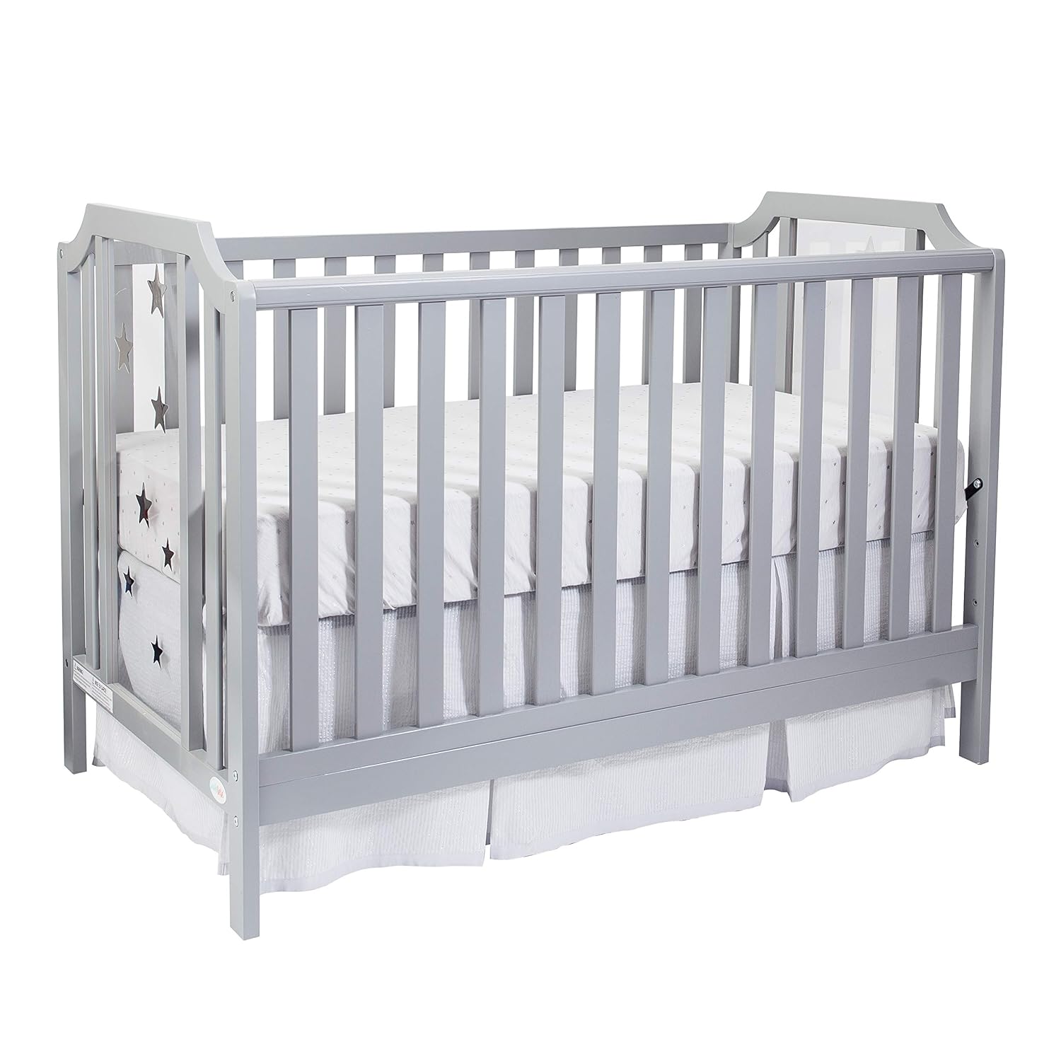 light gray baby crib