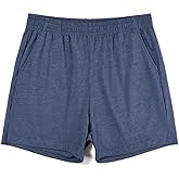 HEAVYWOOD Mens Pajamas Bottoms 4 Inch Cotton Loose Lounge Sleep Shorts Comfy Breathable Sleepwear with Pockets