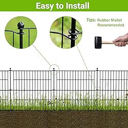 5 Panels No Dig Garden Fence for Outdoor Yard