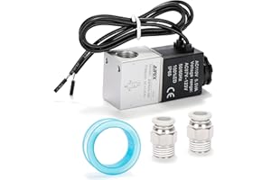 AIRIX 2V025-08 Pneumatic Solenoid Valve AC110V, 2 Way Normally Closed, 1/4" NPT, Pilot-Operated Single Coil, Fast Response Electric Air Valve Out Of Line & Quick Connect Fittings