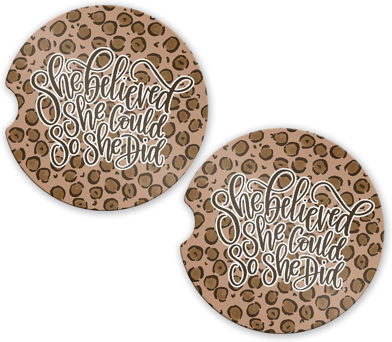 The Navy Knot Inspirational Quotes Car Coasters for Drinks - Absorbent Sandstone - Cute Car Accessories for Women - Fashion Car Decor, Mug Holder - Set of 2 (2.56