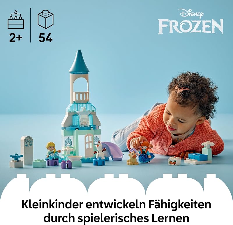 DUPLO │ Disney Annas und Elsas Party im Eispalast - Frozen Spielzeug mit ELSA Figur, Lichtstein & Zubehör - Kleinkinder Motorikspielzeug ab 2 Jahren - Minifiguren für Mädchen und Jungen - 10455 — Foto 2 von 8