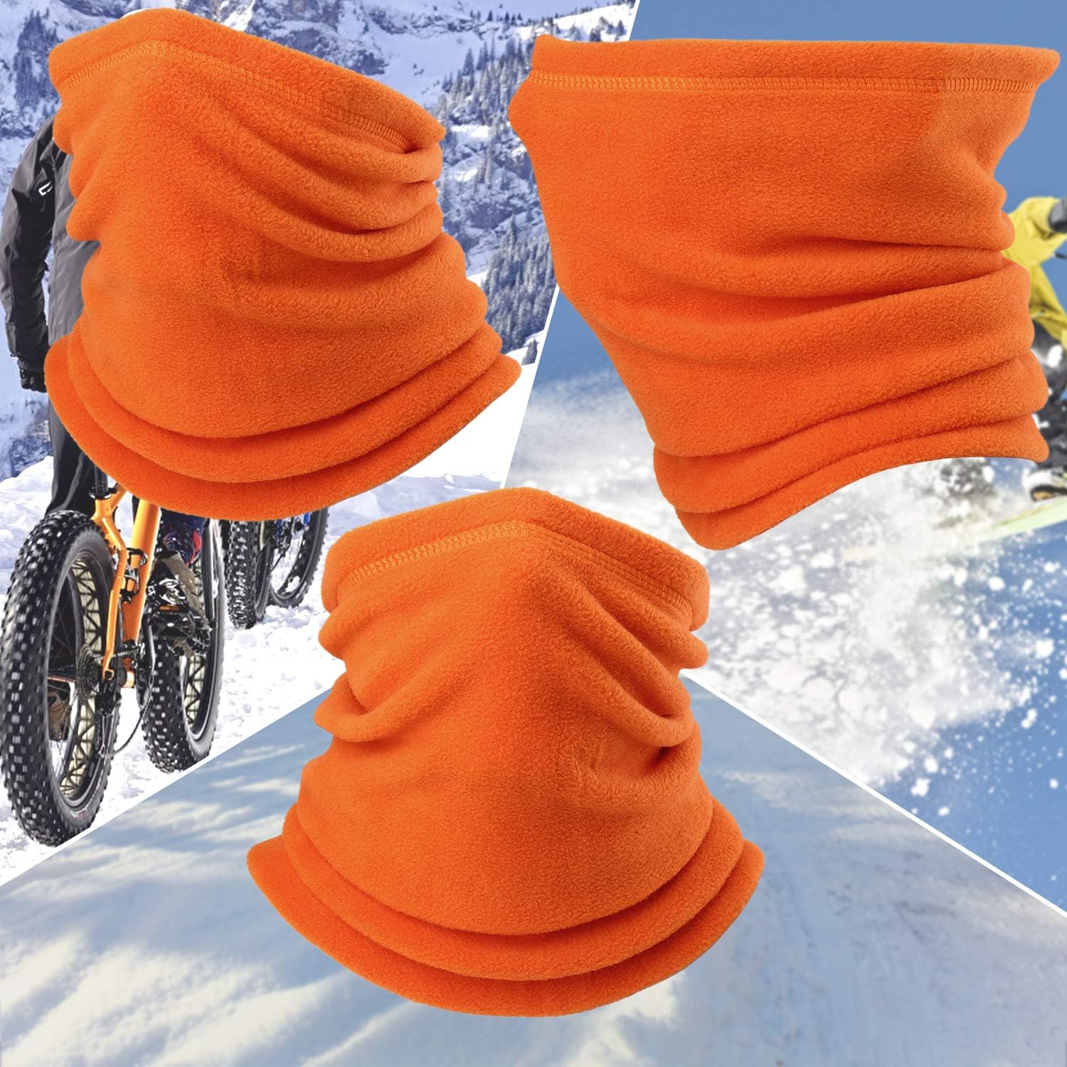 AXBXCX Neck Warmer Gaiter - Windproof Ski Mask - Cold Weather Face Motorcycle Mask Cycling Skull Cap Thermal Scarf for Running Snowboarding Fishing Hunting Off-roading Orange: Clothing
