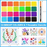 APOGO 24 Fabric Pens & 7 Stencils - Permanent Textile Markers Set view 5