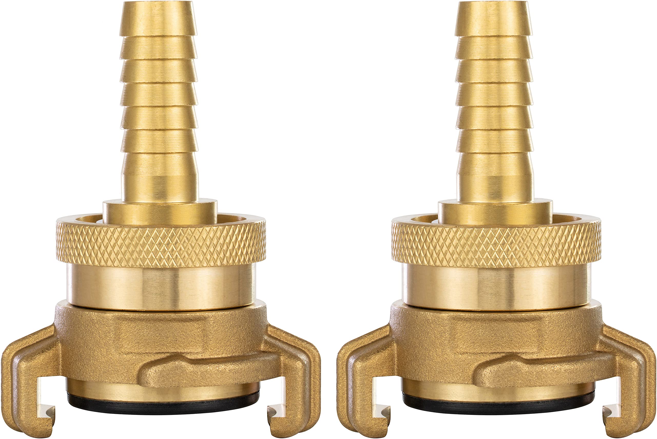 Poppstar Set of 2 Brass Suction and high-Pressure Coupling, 1/2 inch Hose Grommet, with Sealing Ring and locknut, for 13 mm Inner Hose Diameter — image 1