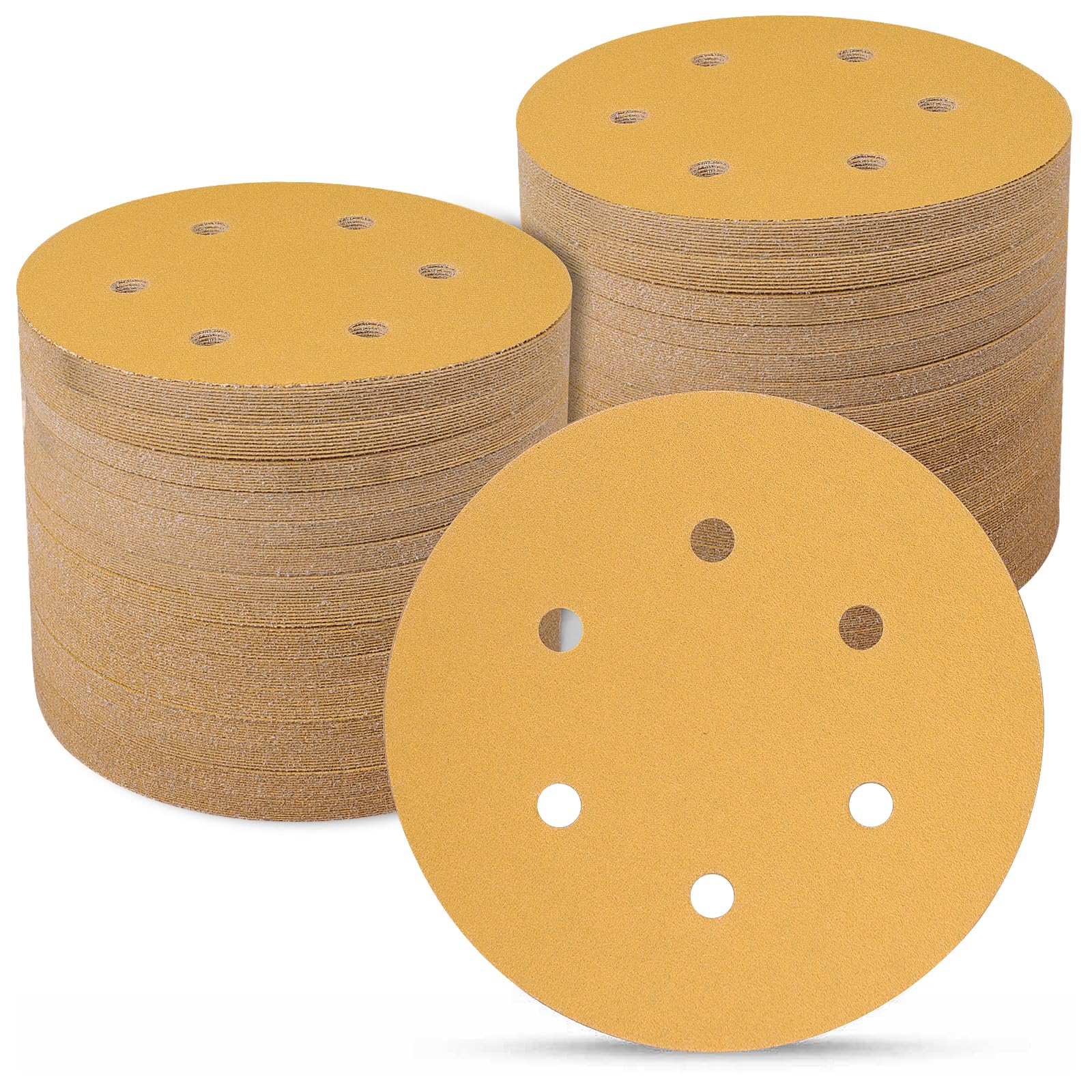 Sanding Discs 150mm 100 Pcs, 120 Grit 6 inch 6 Holes Hook and Loop Orbital Sander Discs, Sanding Pads for Random Orbital Sander Pads and All Oscillating Tools