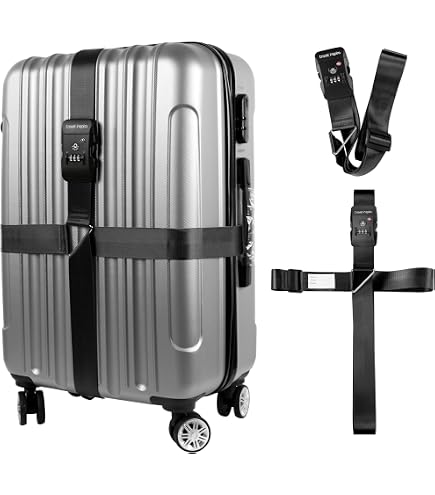 Lot De 5 Sangles à Bagages Swiss+Gear Réglables - Pour Sacs Jusqu'à 72", Rouge & Noir